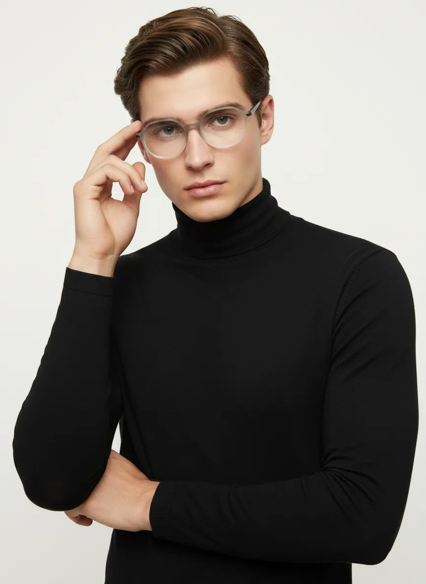 Optibul | Transparent Light Grey & White Medium Full Rim Square Computer Glasses for Men & Women [Blue Block]