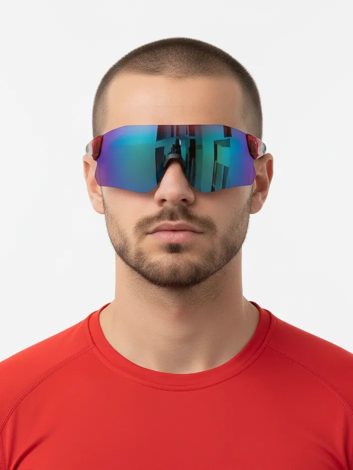 Hunters | Red Large Rim Less Shield Sports for Men & Women [UV-protected]