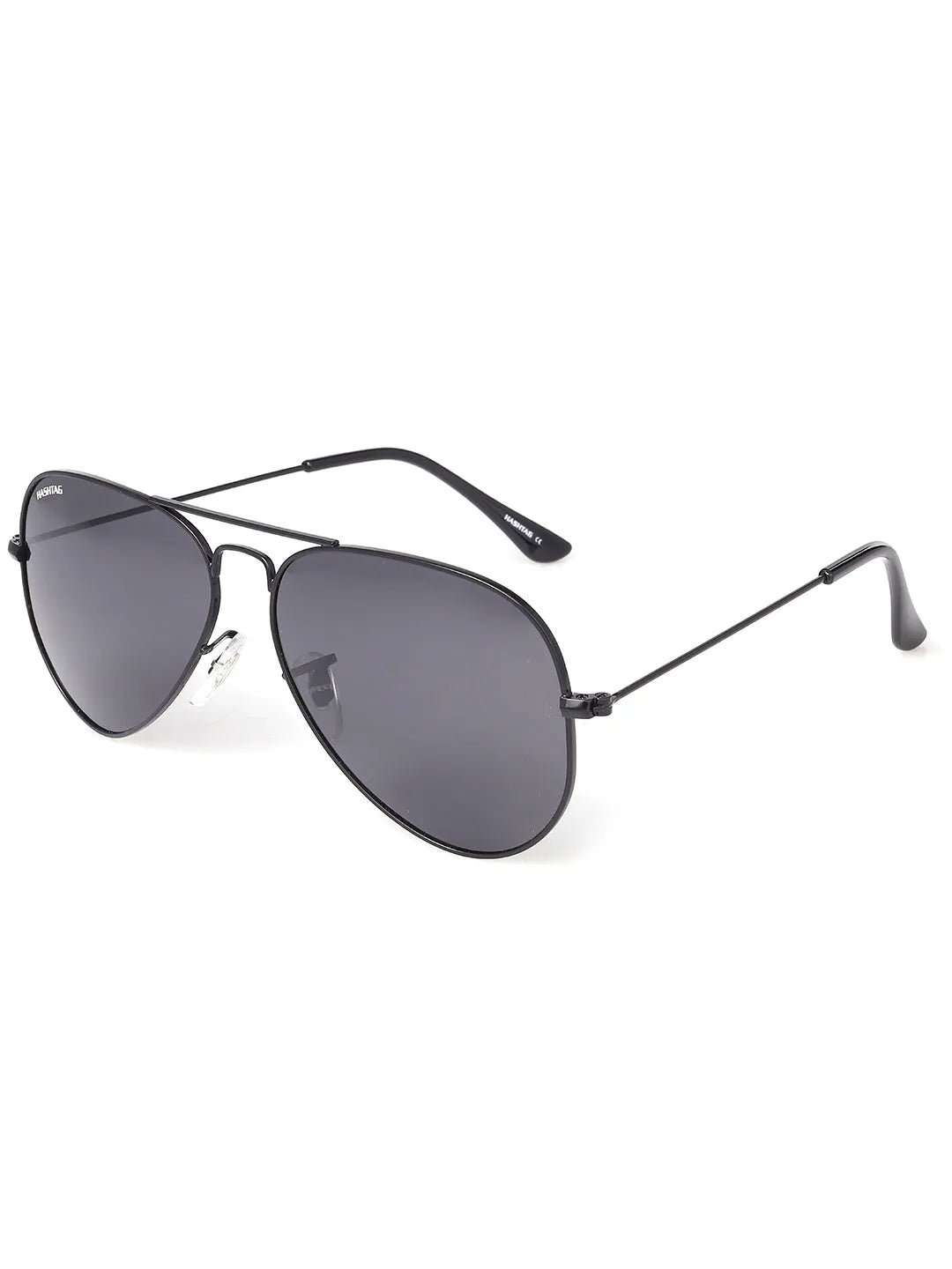 Skyra | Black Medium Full Rim Aviator Sunglasses for Men & Women [Polarized]