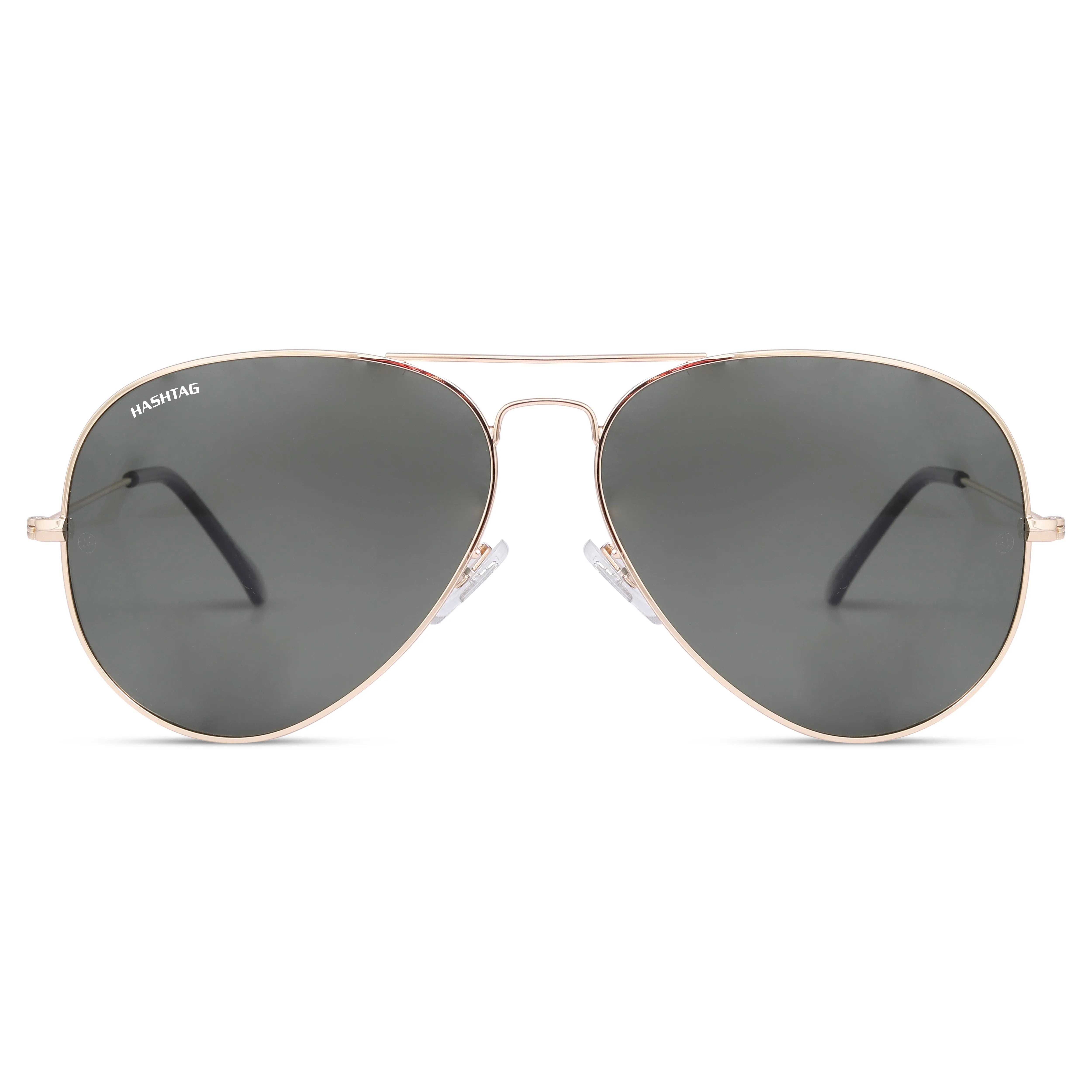 Ravyon | Green Large Full Rim Aviator Sunglasses for Men & Women [Polarized]