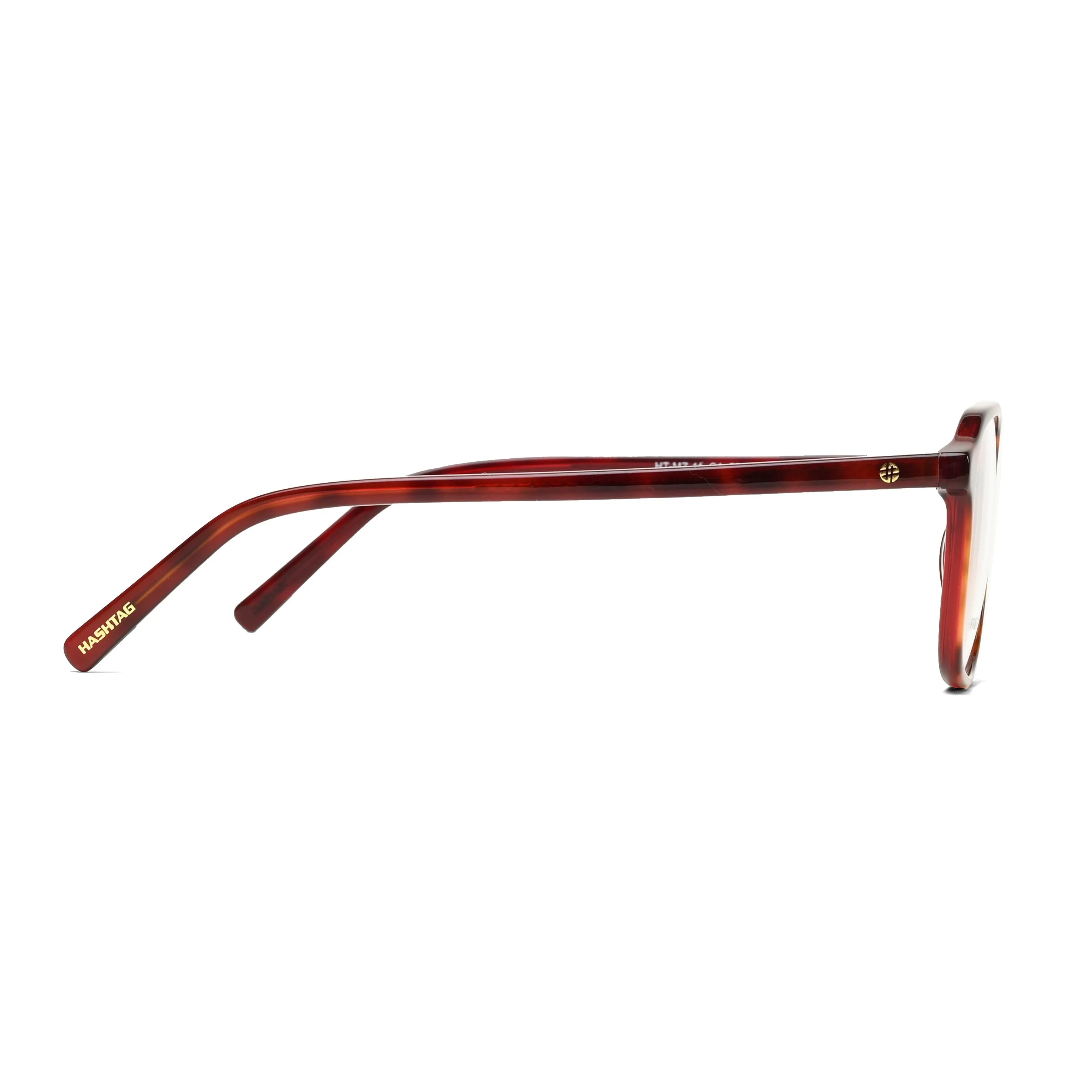 Cellulose | Dark Reddish Brown Medium Full Rim Square with Spring Hinges Eyeglasses for Men [Demo Lens]
