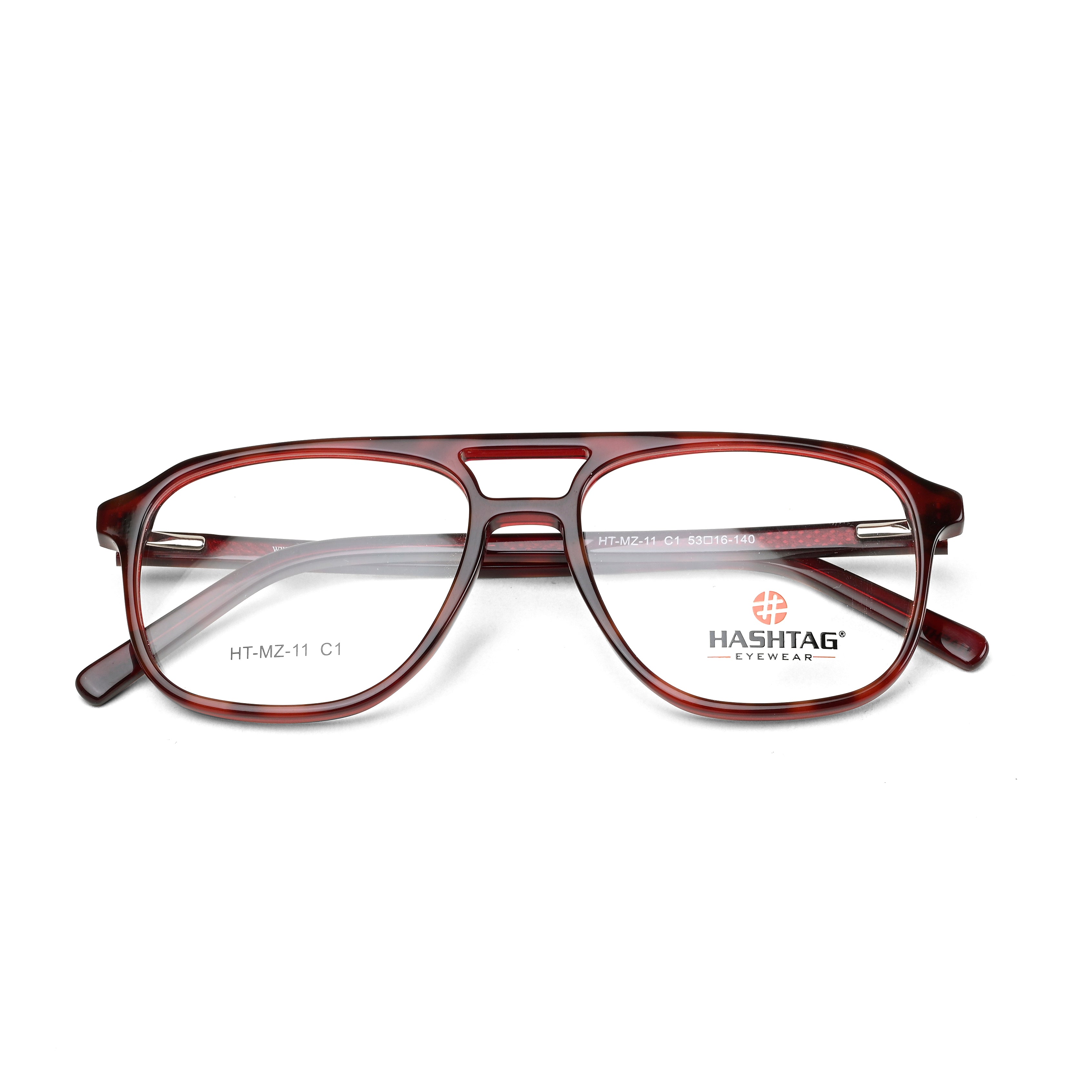 Glacior | Dark Reddish Brown Medium Full Rim Square with Spring Hinges Eyeglasses for Men [Demo Lens]