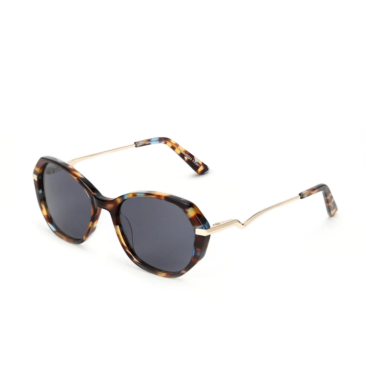 SNOB | Tiger Brown-Gold Medium Full Rim Oval Sunglasses for Women [Polarized]