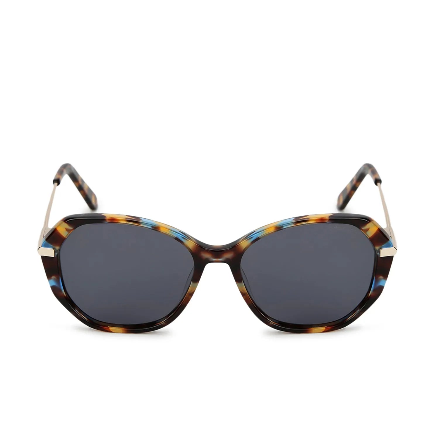 SNOB | Tiger Brown-Gold Medium Full Rim Oval Sunglasses for Women [Polarized]