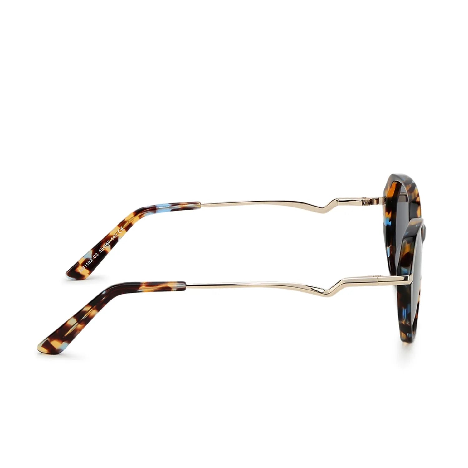 SNOB | Tiger Brown-Gold Medium Full Rim Oval Sunglasses for Women [Polarized]