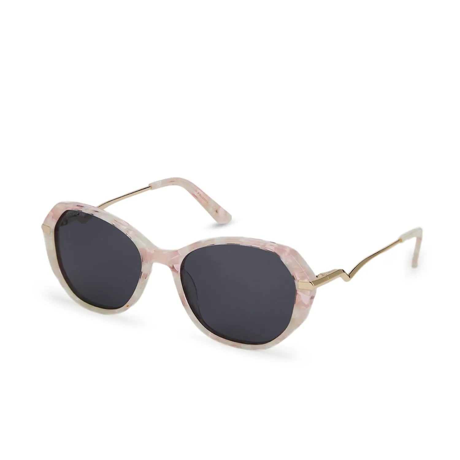 SNOB | Marble Pink-Gold Medium Full Rim Oval Sunglasses for Women [Polarized]