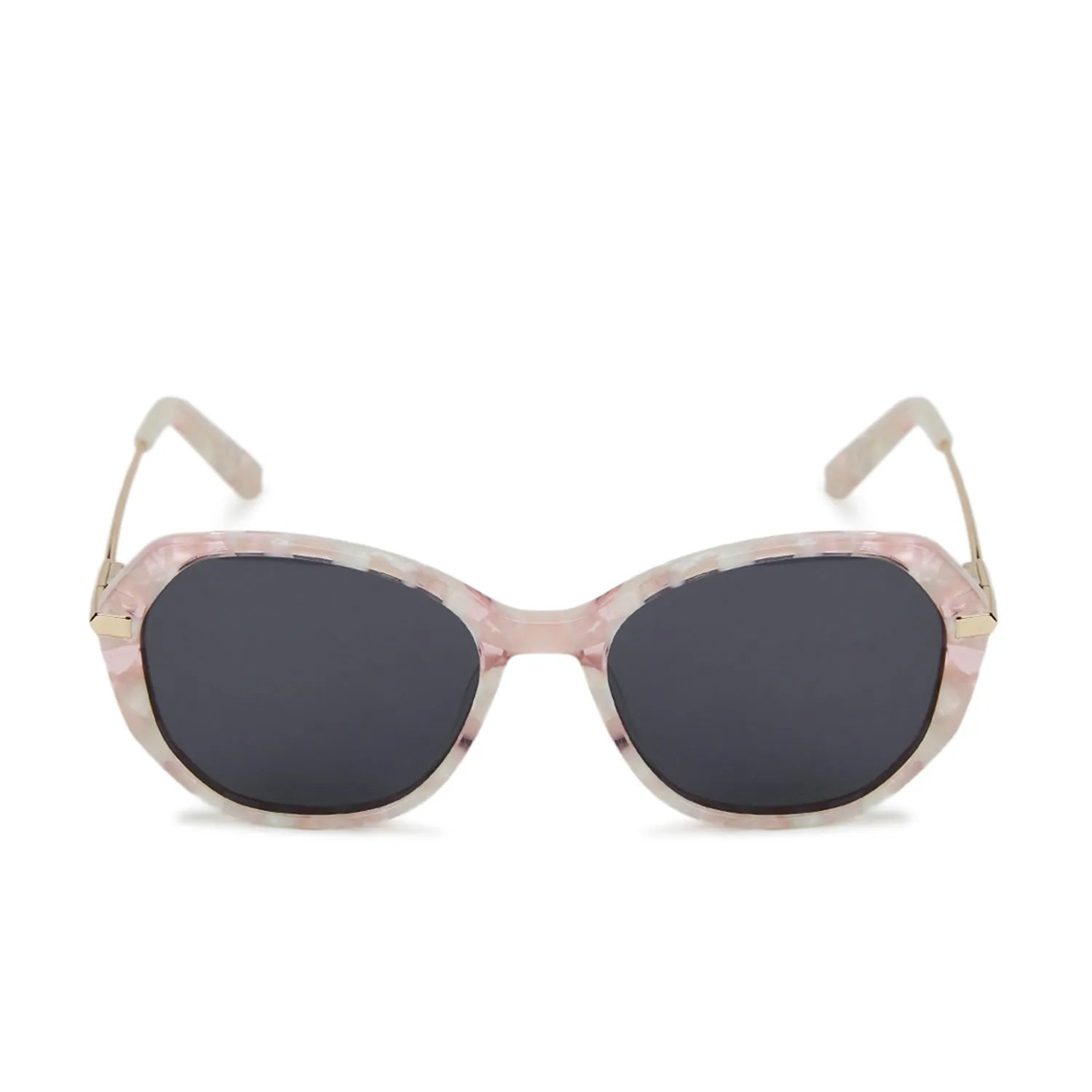 SNOB | Marble Pink-Gold Medium Full Rim Oval Sunglasses for Women [Polarized]