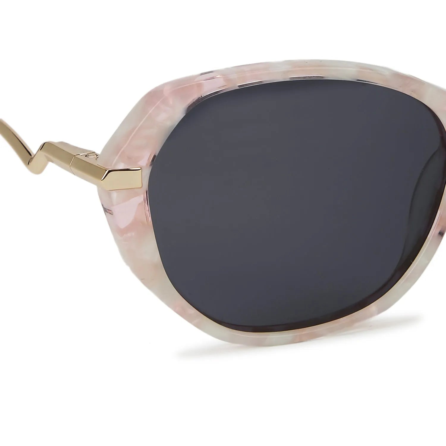 SNOB | Marble Pink-Gold Medium Full Rim Oval Sunglasses for Women [Polarized]
