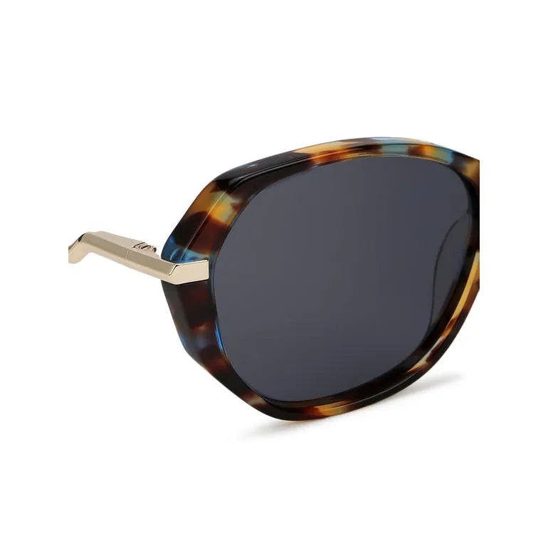 SNOB | Tiger Brown-Gold Medium Full Rim Oval Sunglasses for Women [Polarized]