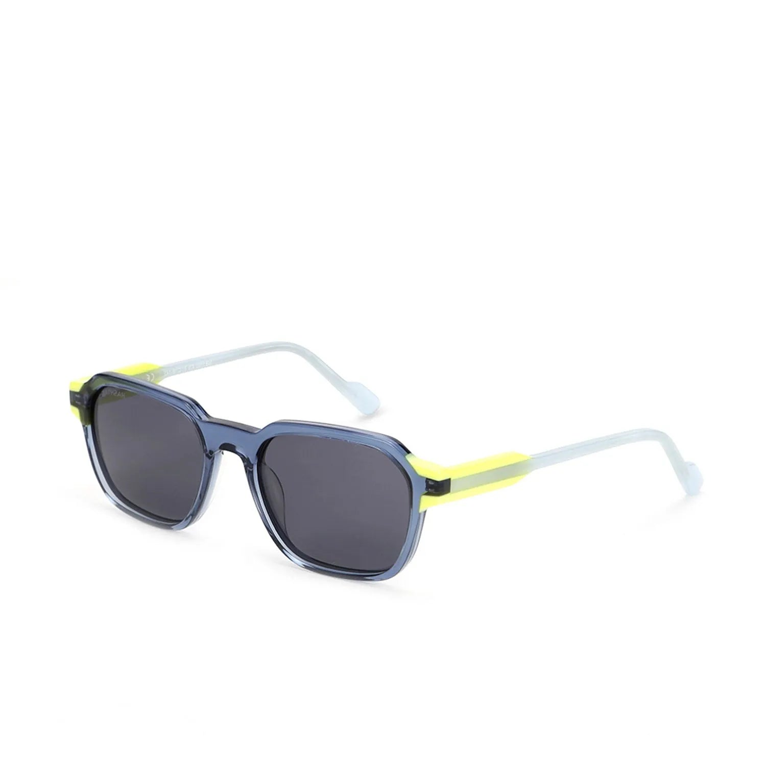 EYEBEAM | Transparent Blue Medium Full Rim Square Sunglasses for Men & Women [Polarized]