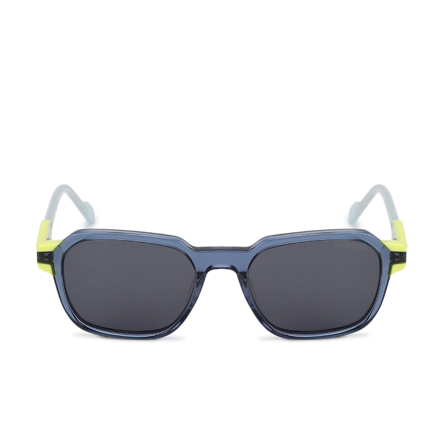 EYEBEAM | Transparent Blue Medium Full Rim Square Sunglasses for Men & Women [Polarized]