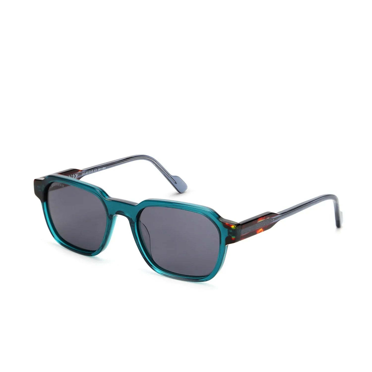 EYEBEAM | Transparent Green-Red Medium Full Rim Square Sunglasses for Men & Women [Polarized]