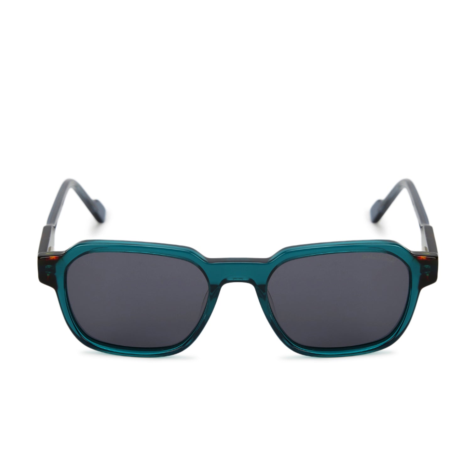 EYEBEAM | Transparent Green-Red Medium Full Rim Square Sunglasses for Men & Women [Polarized]