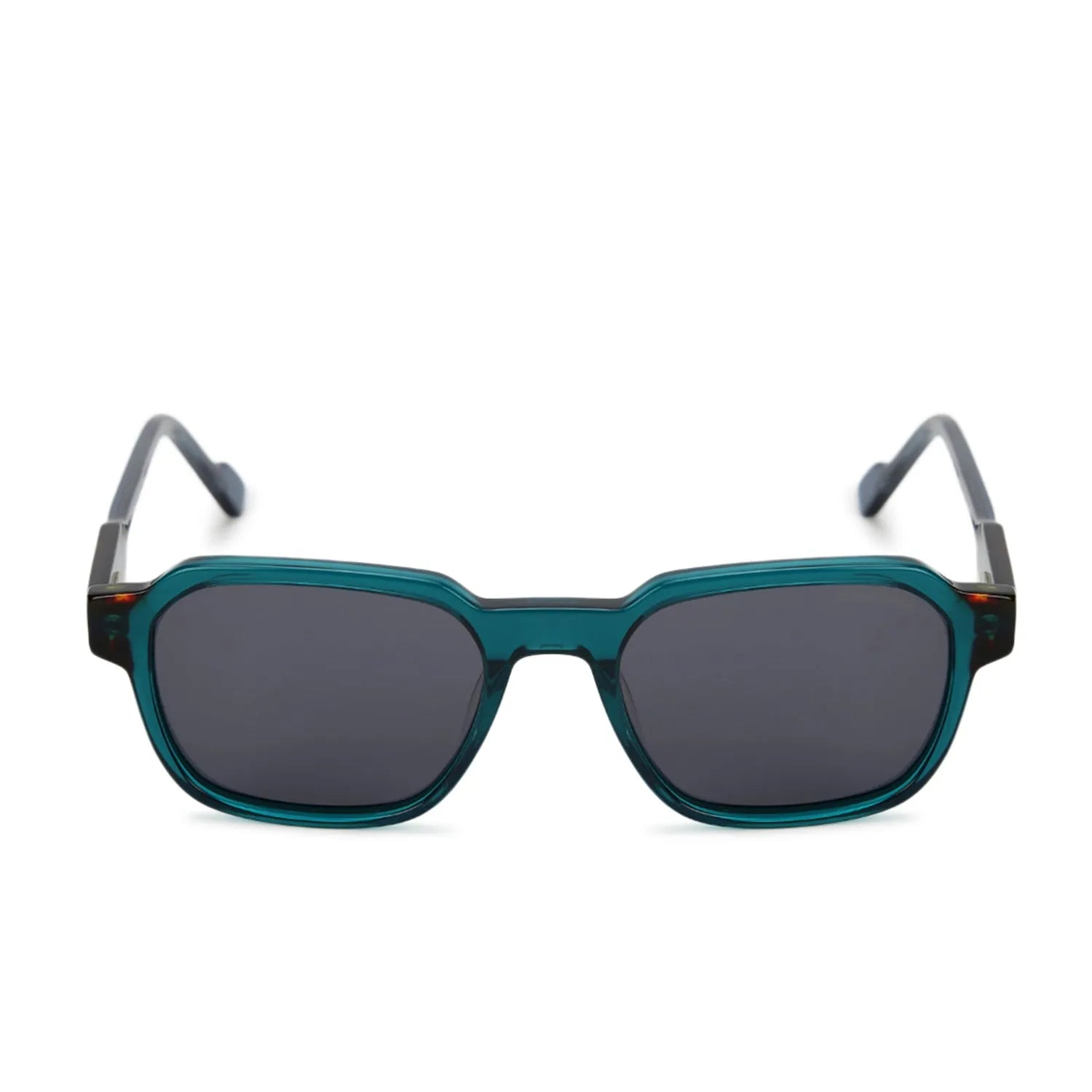 EYEBEAM | Transparent Green-Red Medium Full Rim Square Sunglasses for Men & Women [Polarized]