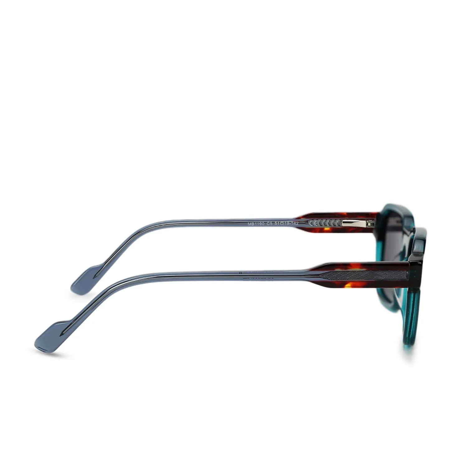 EYEBEAM | Transparent Green-Red Medium Full Rim Square Sunglasses for Men & Women [Polarized]