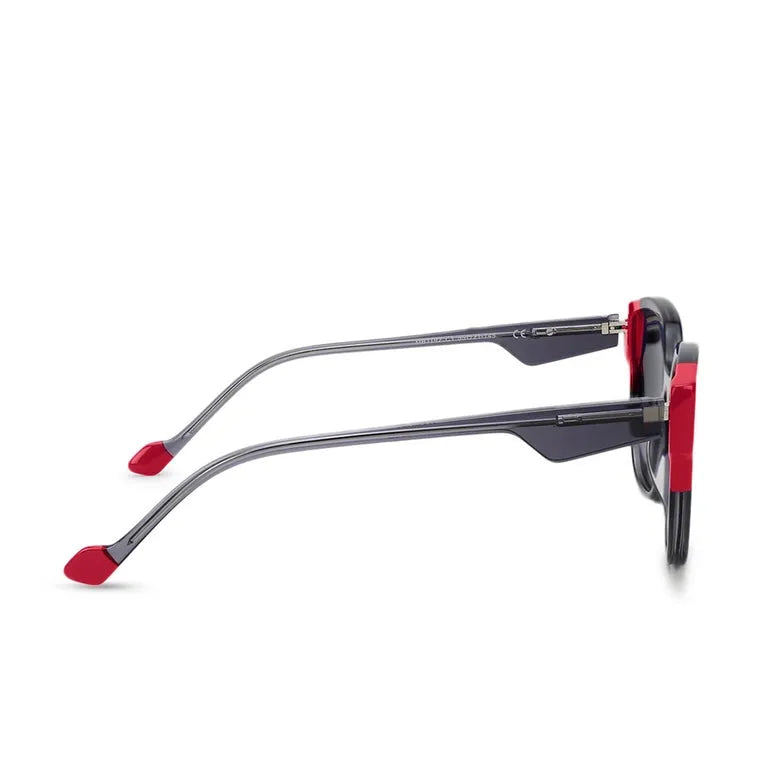 CLASSYCUT | Black-Red Large Full Rim Wayfarer Sunglasses for Women [Polarized]