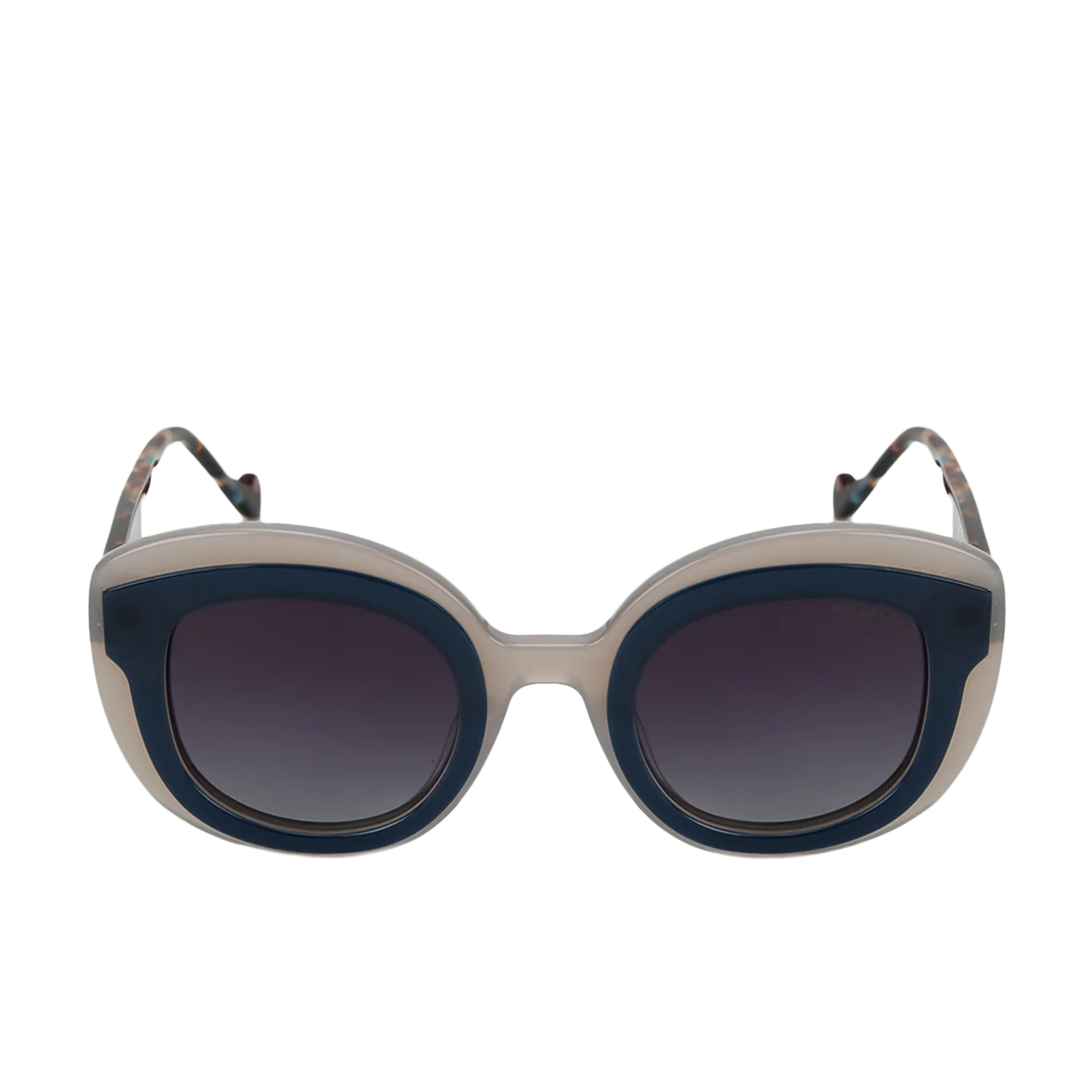 TRANCY | Blue-Gray Medium Full Rim Round Sunglasses for Women [Polarized]