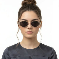 Ecliptor | Golden Medium Full Rim Diamond Sunglasses for Women [UV-protected]
