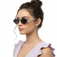Ecliptor | Silver Medium Full Rim Diamond Sunglasses for Women [UV-protected]