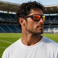 Lateralis | Black Large Full Rim Wraparound Sports Sunglasses for Men & Women [Mirrored]