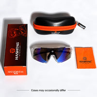 Swift | Transparent Large Full Rim Visor Sports Sunglasses for Men & Women [Mirrored]