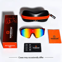 Swift | Red-Black Texture Large Full Rim Visor Sports Sunglasses for Men & Women [Mirrored]