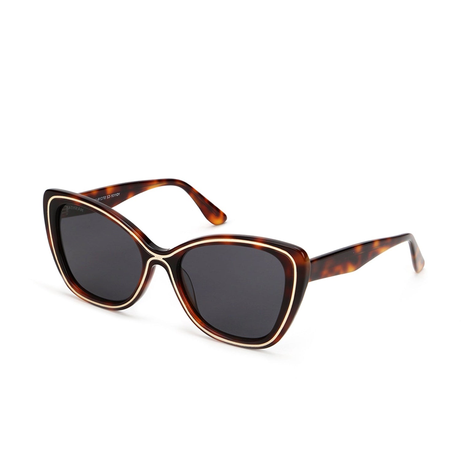 CATWIRE | Tiger Brown-gold Large Full Rim Cateye Sunglasses for Women [Polarized]