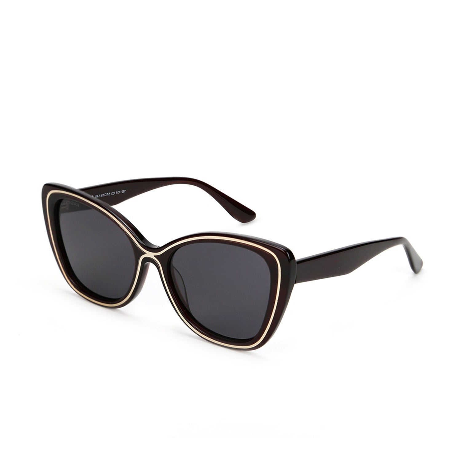 CATWIRE | Brown-Gold Large Full Rim Cateye Sunglasses for Women [Polarized]