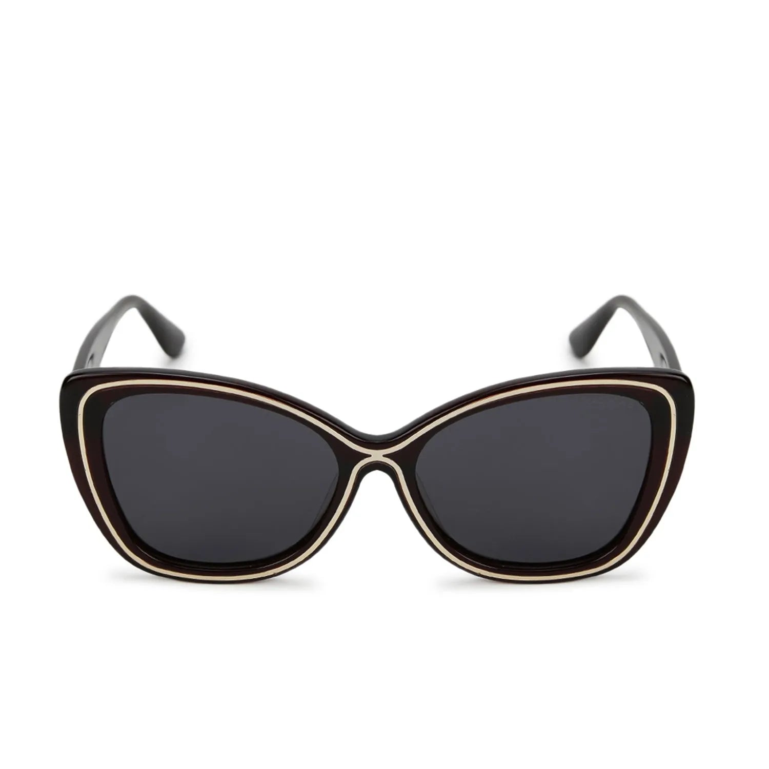 CATWIRE | Brown-Gold Large Full Rim Cateye Sunglasses for Women [Polarized]
