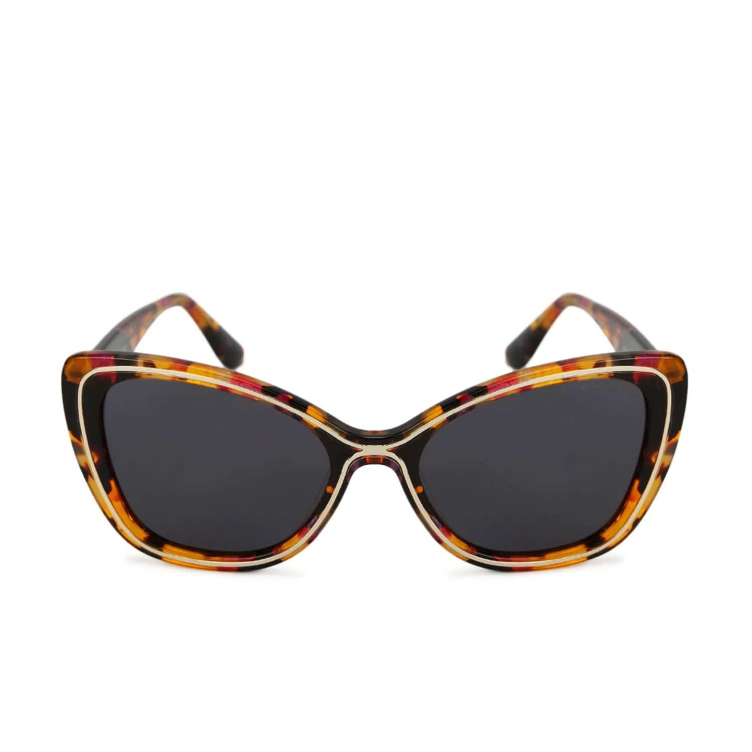CATWIRE | Flower-Gold Large Full Rim Cateye Sunglasses for Women [Polarized]