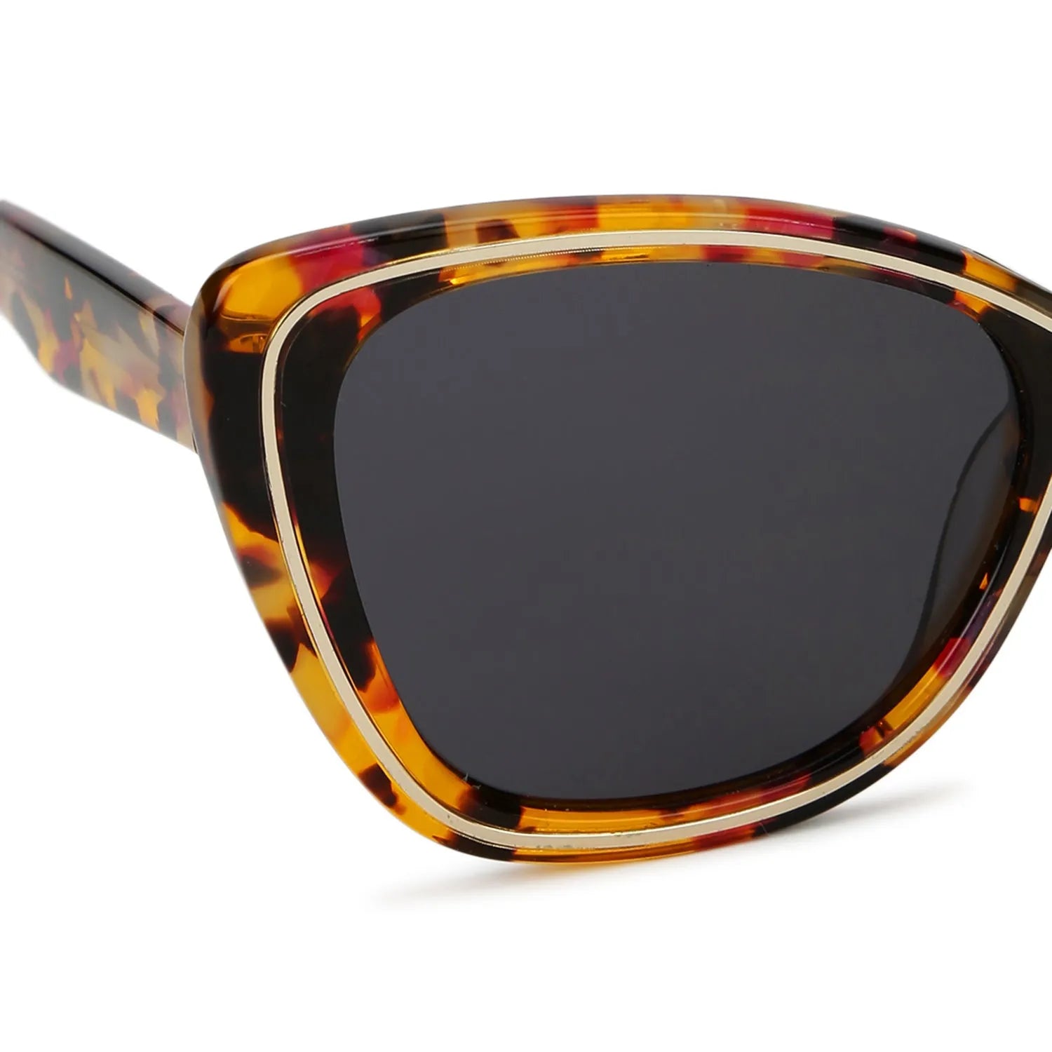 CATWIRE | Flower-Gold Large Full Rim Cateye Sunglasses for Women [Polarized]