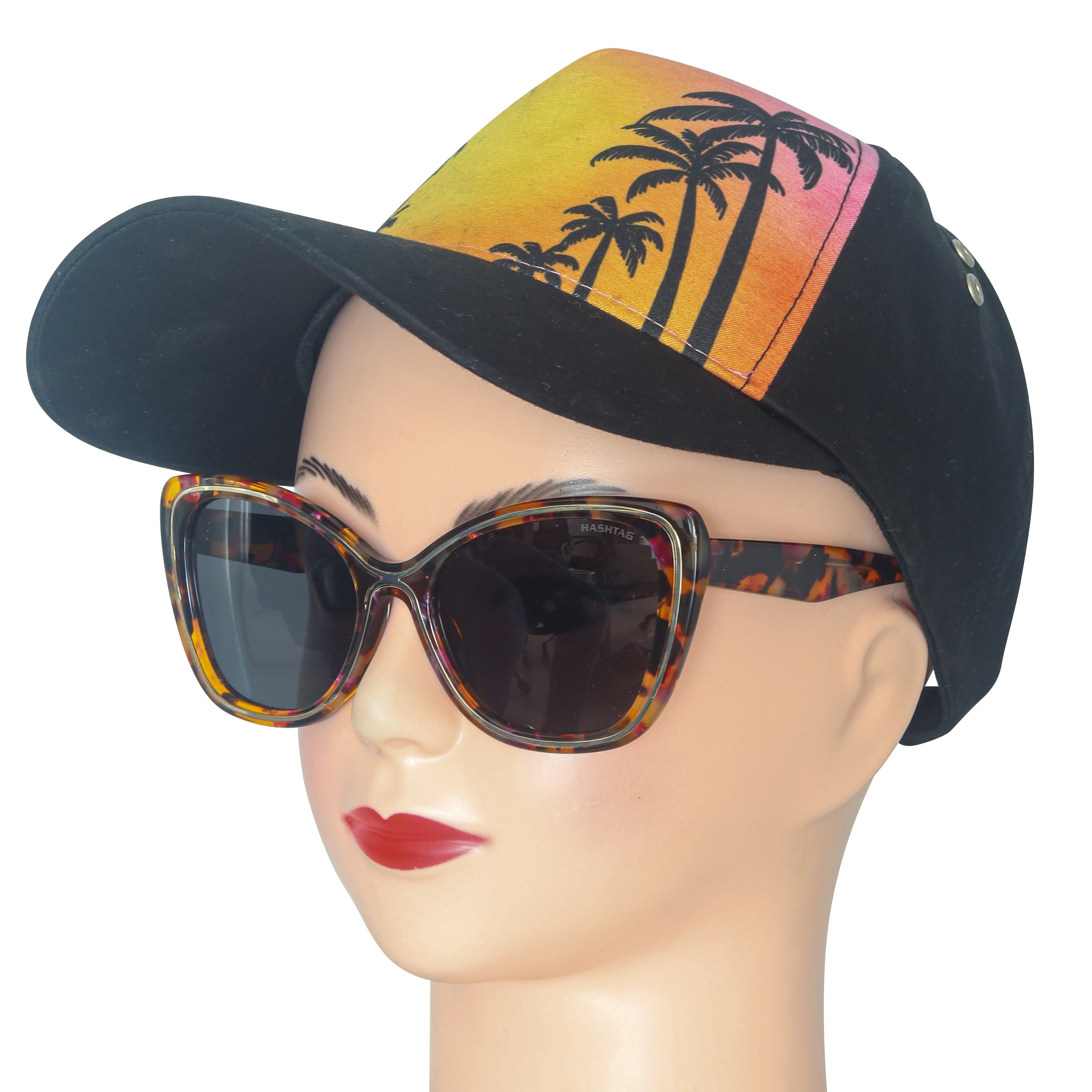 CATWIRE | Flower-Gold Large Full Rim Cateye Sunglasses for Women [Polarized]