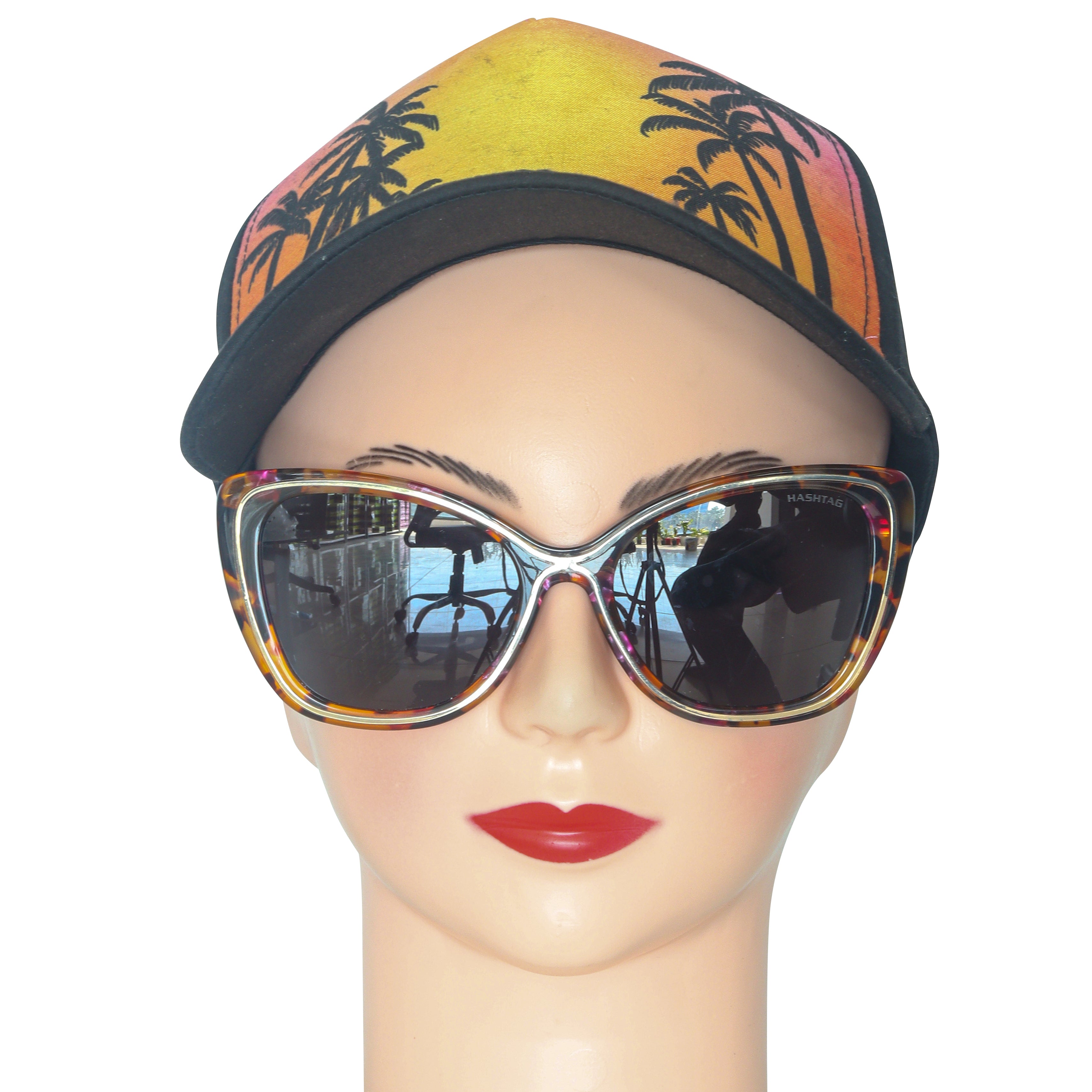 CATWIRE | Flower-Gold Large Full Rim Cateye Sunglasses for Women [Polarized]