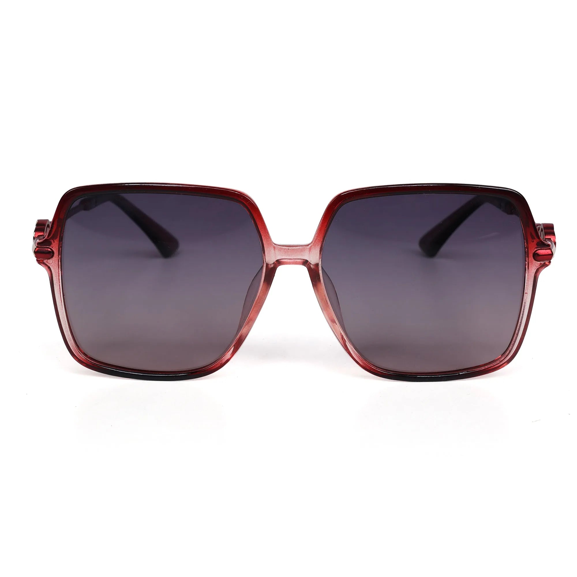 Nebulis | Red Gradient Large Full Rim Square Sunglasses for Women [Polarized]