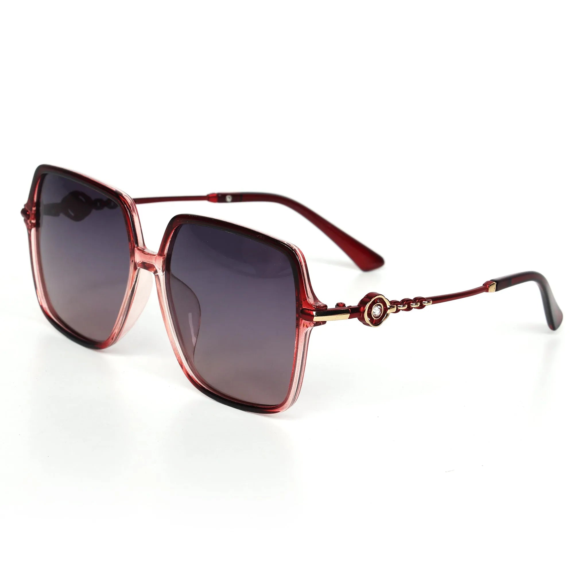 Nebulis | Red Gradient Large Full Rim Square Sunglasses for Women [Polarized]
