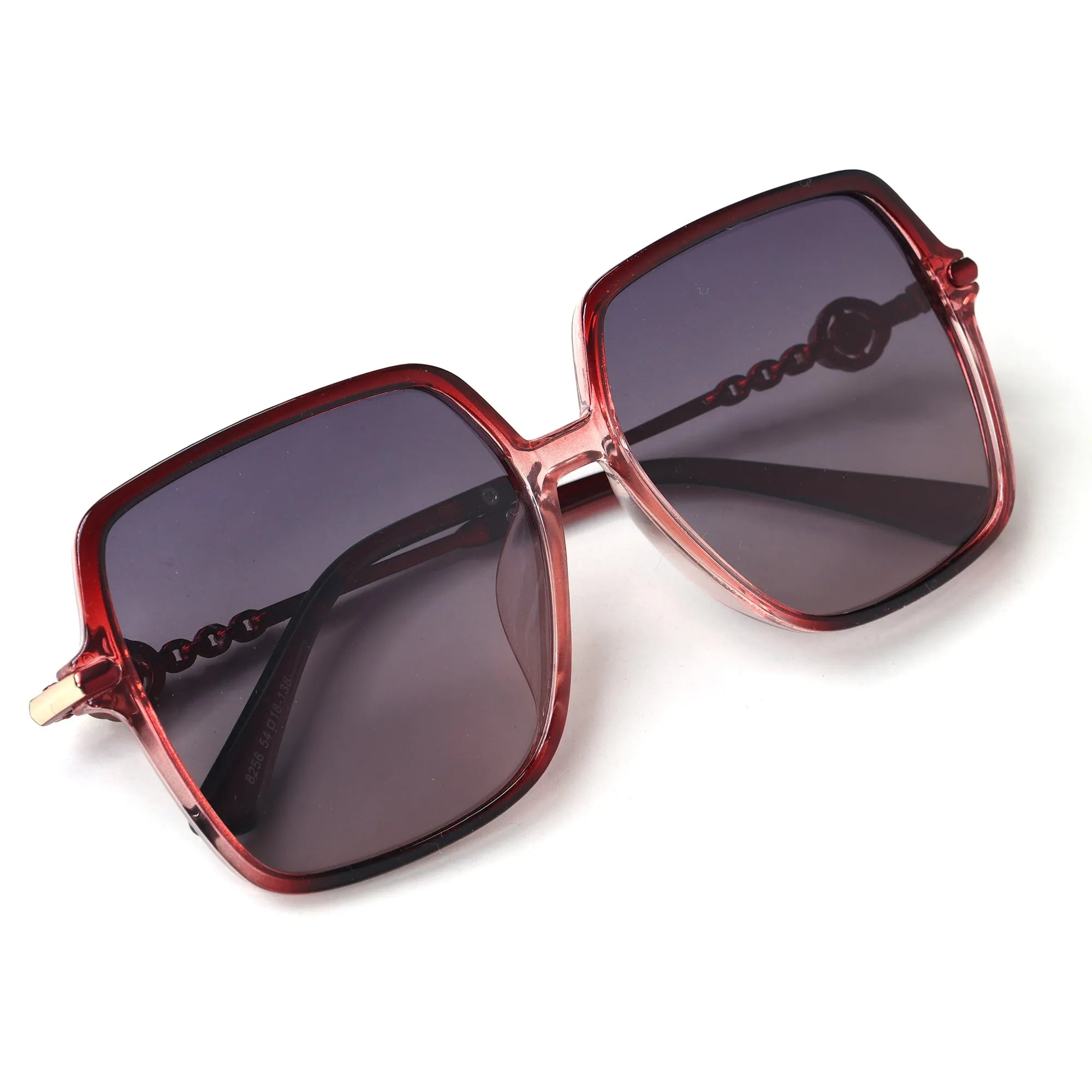 Nebulis | Red Gradient Large Full Rim Square Sunglasses for Women [Polarized]