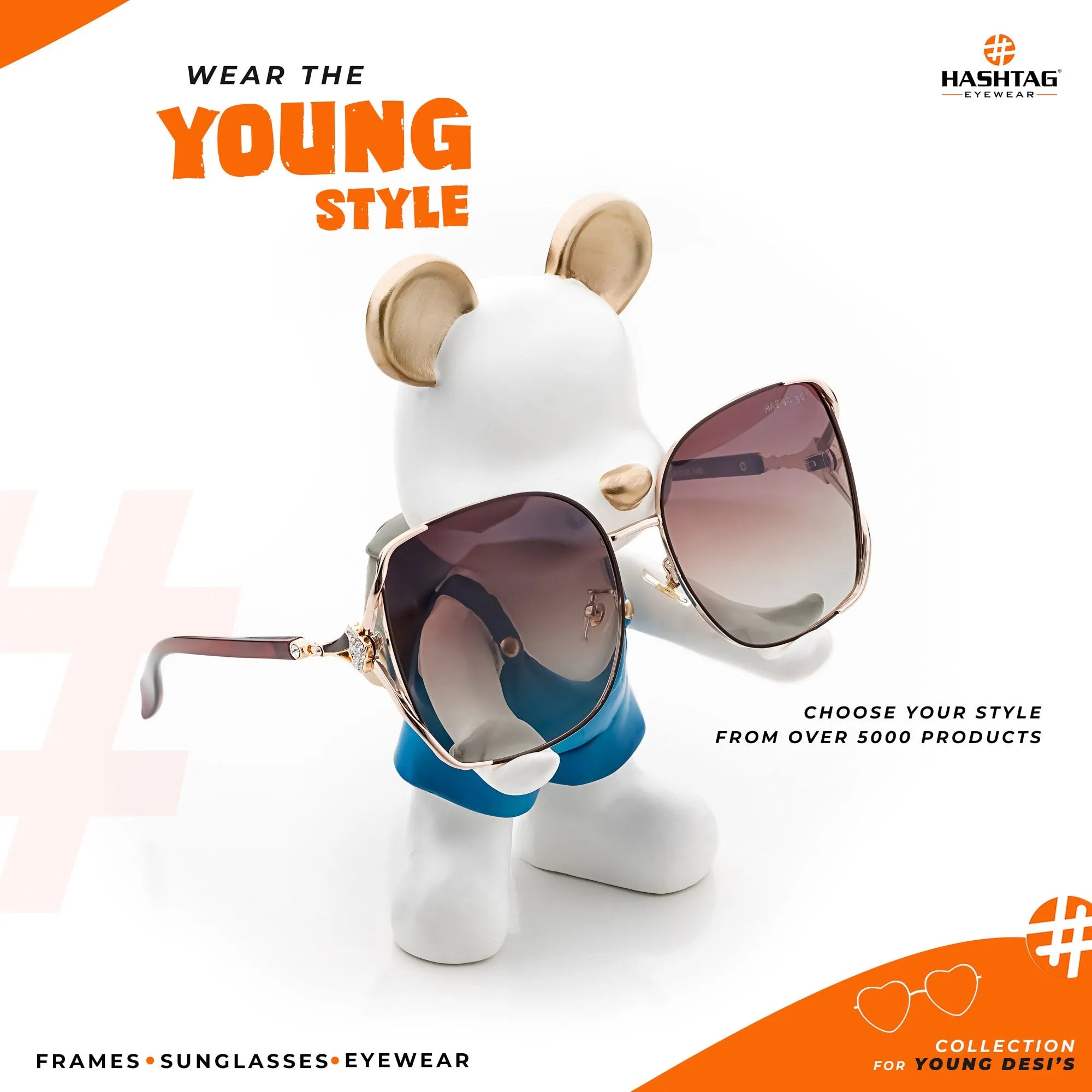 JOINTON | Gradient Brown Large Full Rim Square Sunglasses for Women [Polarized]