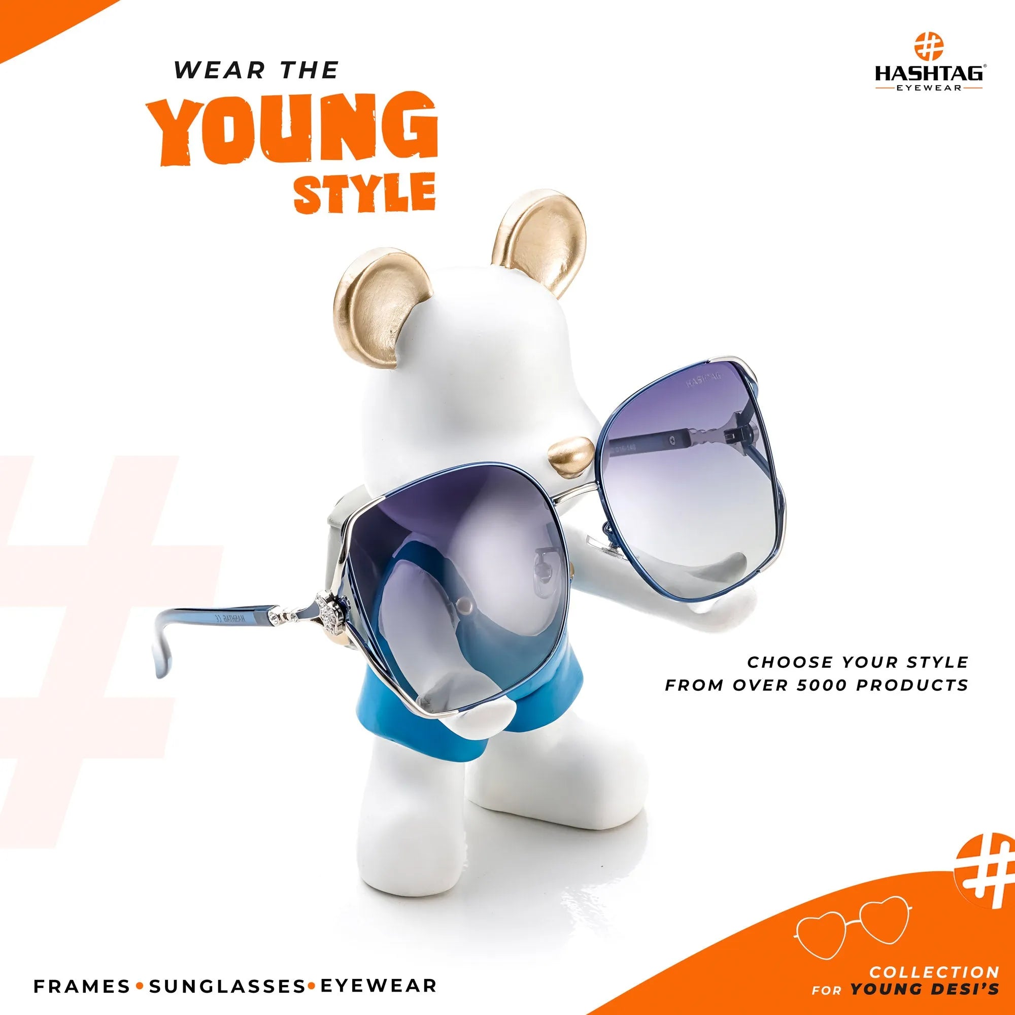 JOINTON | Gradient Blue Large Full Rim Square Sunglasses for Women [Polarized]