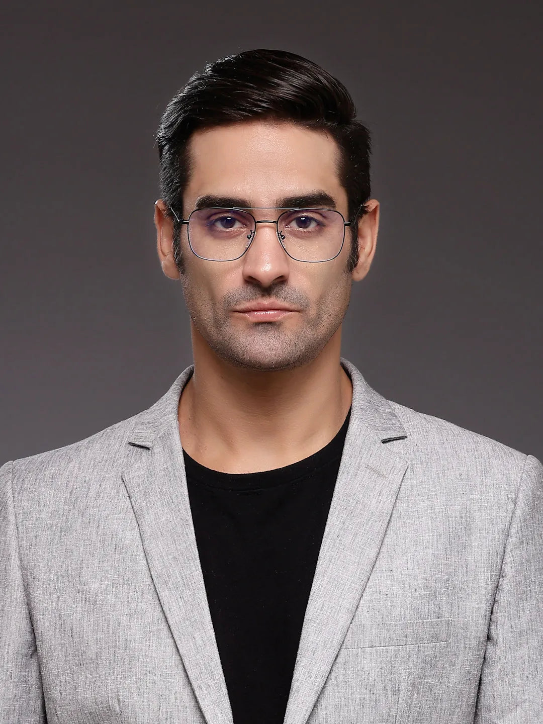 Jovion | Black Medium Full Rim RECTANGLE Computer Glasses for Men & Women [Blue Block]