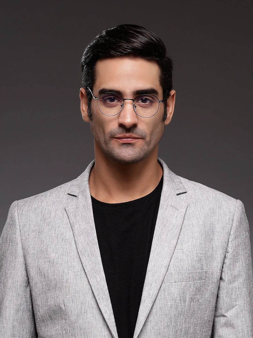 Galveris | Black Small Full Rim Round Computer Glasses for Men & Women [Blue Block]