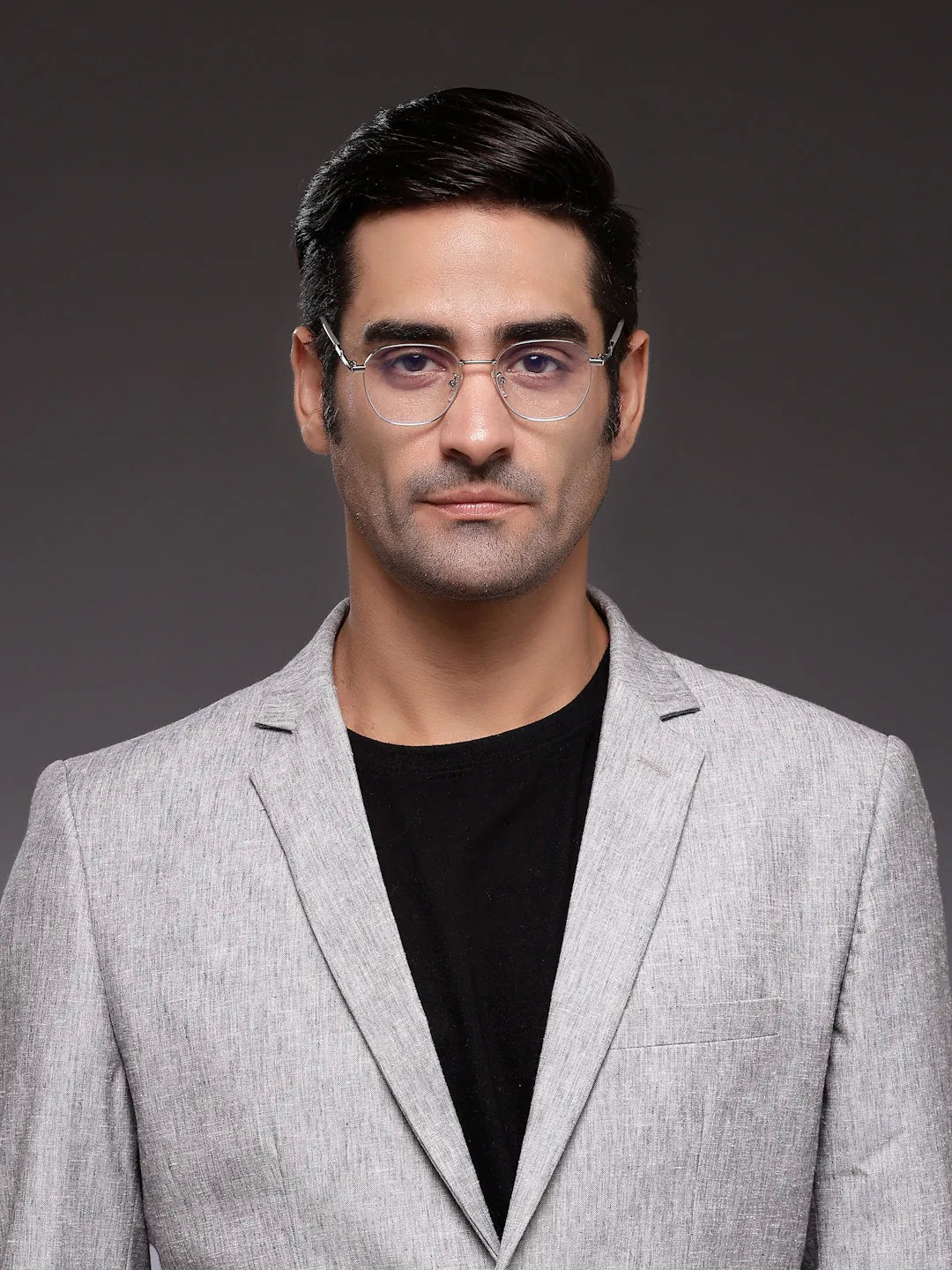 Frostis | Silver Small Full Rim Hexagonal Computer Glasses for Men & Women [Blue Block]