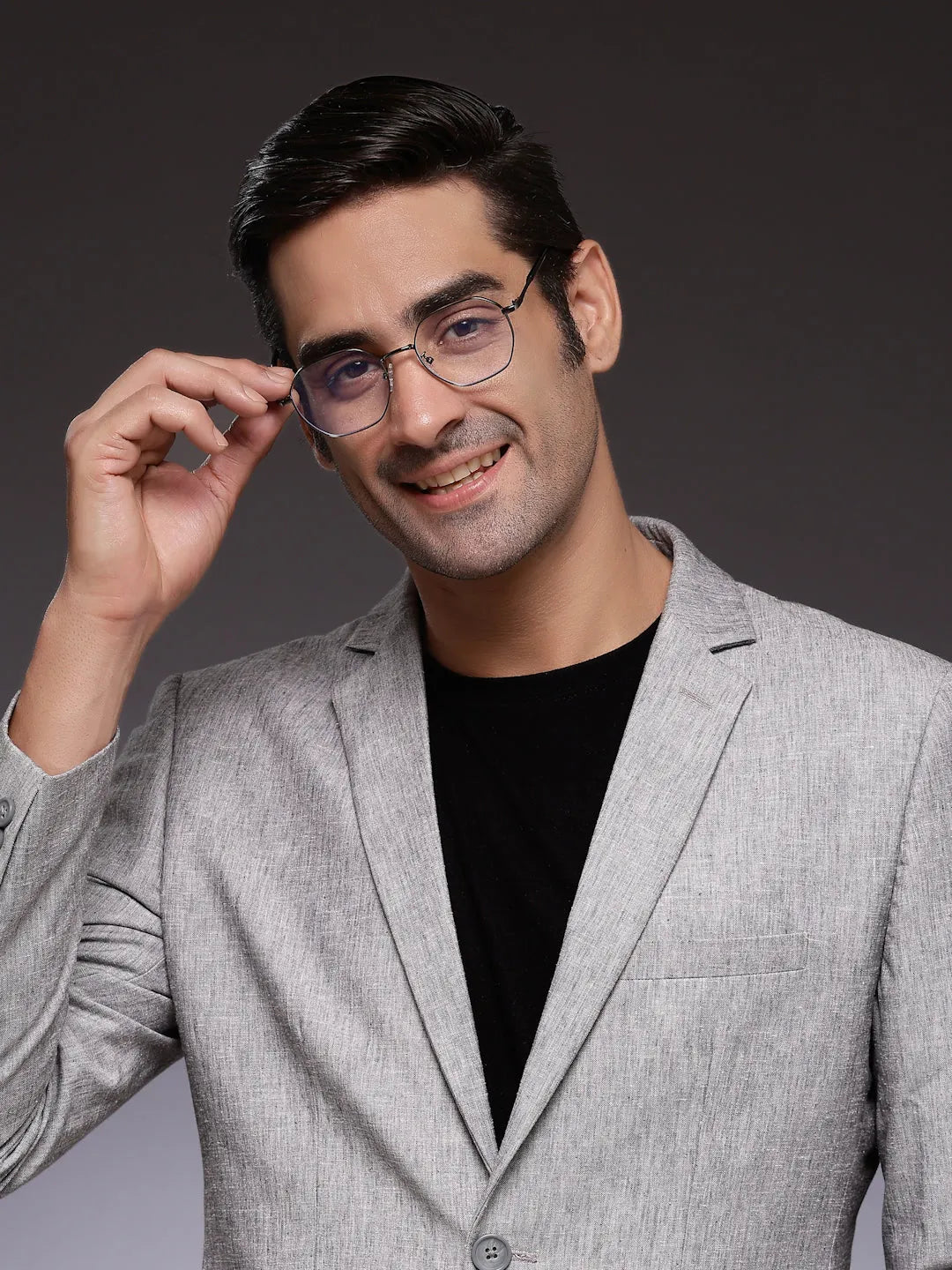 Dravon | Grey Medium Full Rim Hexagonal Computer Glasses for Men & Women [Blue Block]