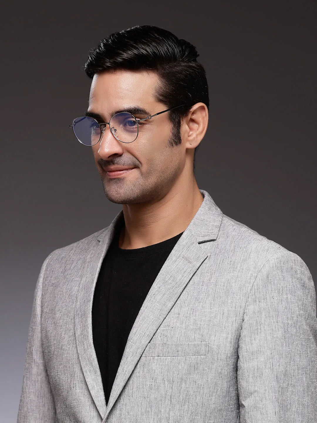 Astrid | Golden & Black Medium Full Rim Oval Computer Glasses for Men & Women [Blue Block]