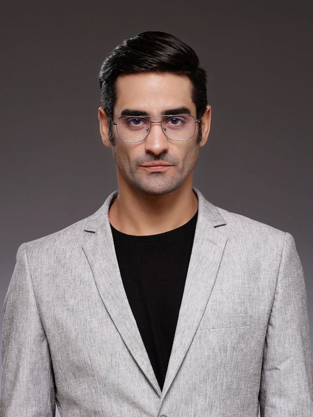 Jovion | Grey Medium Full Rim RECTANGLE Computer Glasses for Men & Women [Blue Block]