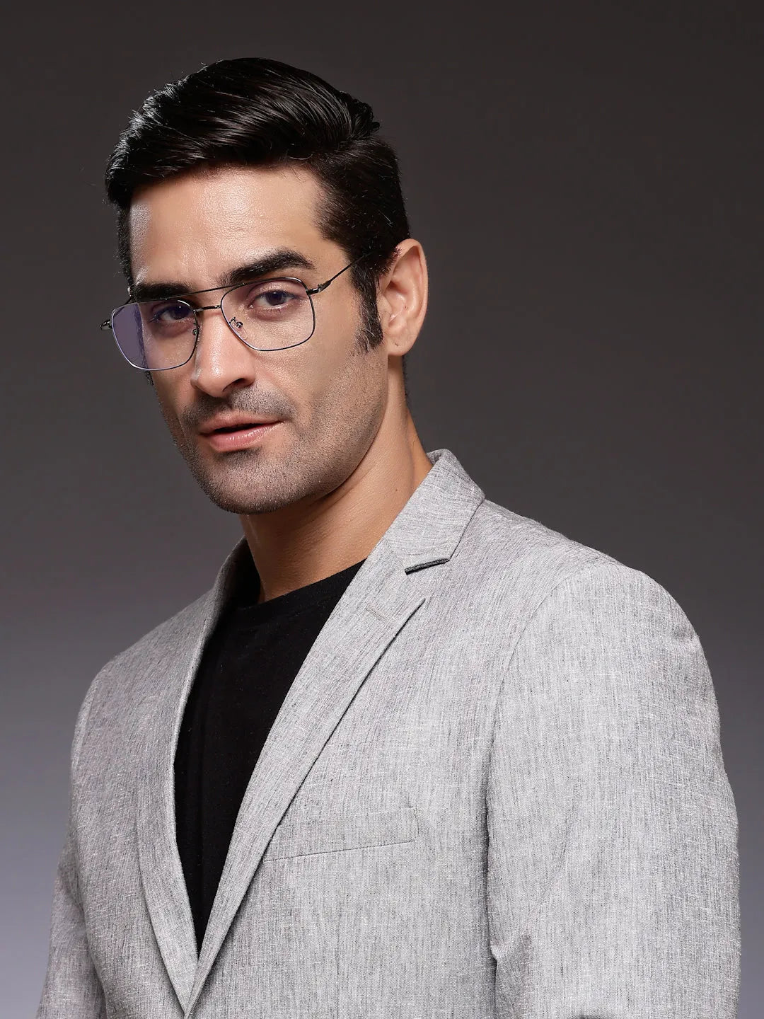 Jovion | Grey Medium Full Rim RECTANGLE Computer Glasses for Men & Women [Blue Block]