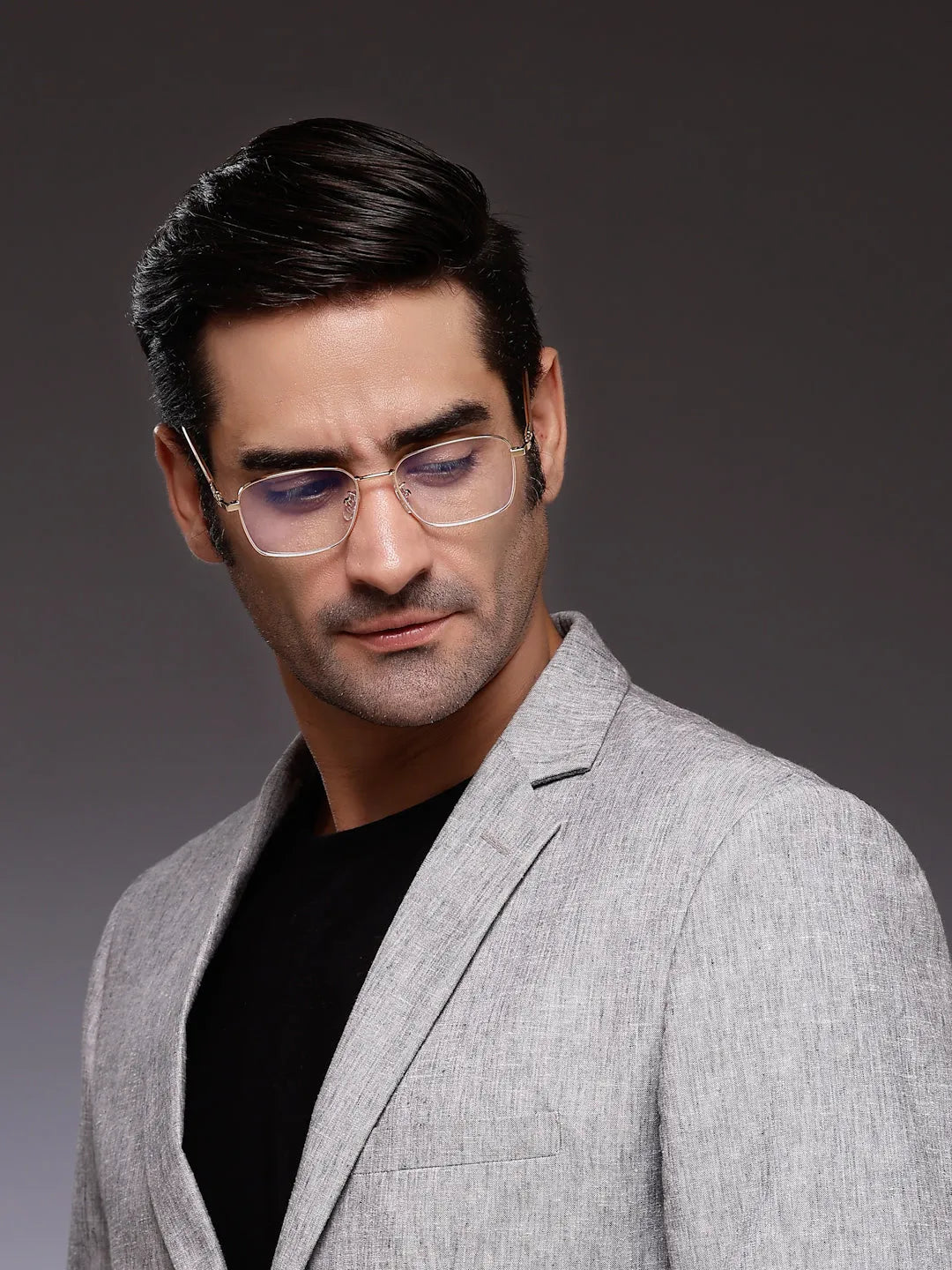 Fyrion | Golden Medium Full Rim RECTANGLE Computer Glasses for Men & Women [Blue Block]