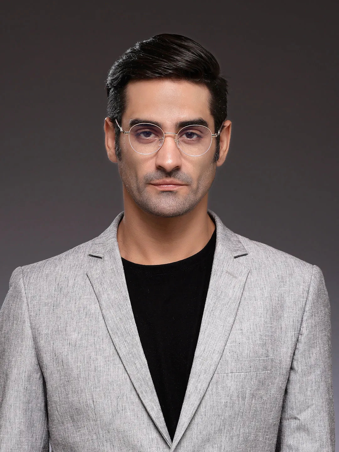 Astrid | Silver & Purple Medium Full Rim Oval Computer Glasses for Men & Women [Blue Block]