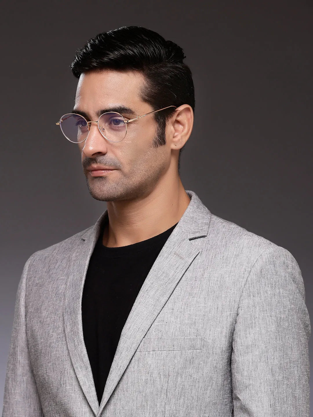 Astrid | Silver & Purple Medium Full Rim Oval Computer Glasses for Men & Women [Blue Block]