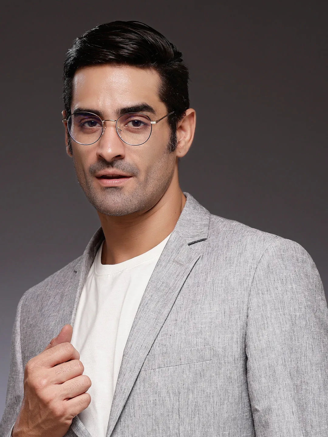 Galveris | Black & Gold Small Full Rim Round Computer Glasses for Men & Women [Blue Block]