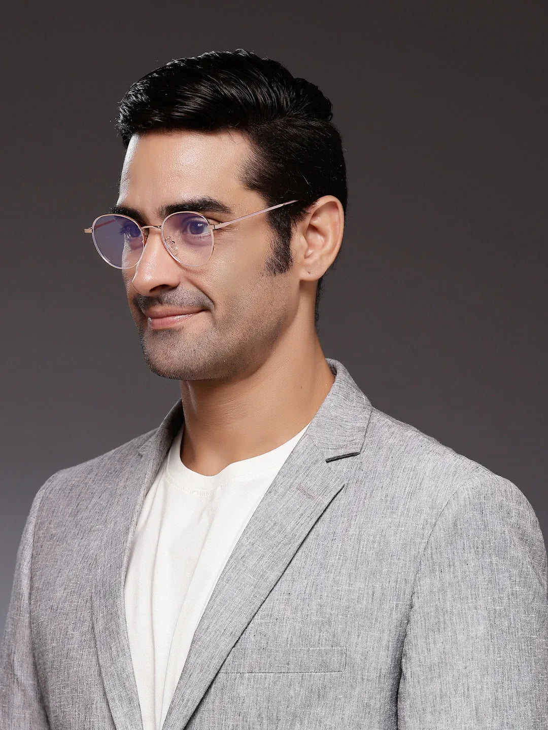 Galveris | Rose Gold Small Full Rim Round Computer Glasses for Men & Women [Blue Block]